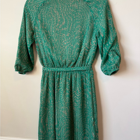 Banana Republic green shimmer belted semi formal dress size 0 - Picture 8 of 9